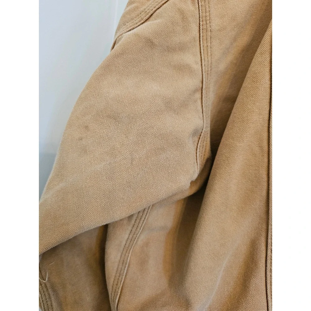 90s USA Vintage distressed Carhartt Tan Unlined Duck Trucker Jacket‎ Grunge y2k